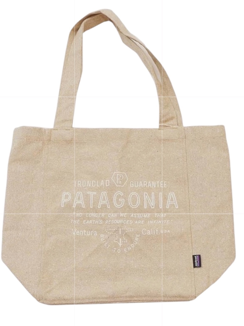 Patagonia Recycled Market Tote Bag-Classic Tan With Forge Mark-Unused